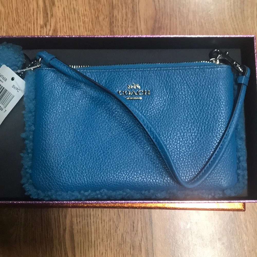 Coach Small Shearling Wristlet NEW